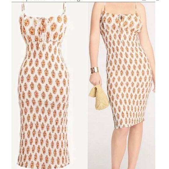 J.Crew Dresses & Skirts - J.Crew smocked 100% linen dress in gathered floral sz 2 NWOT